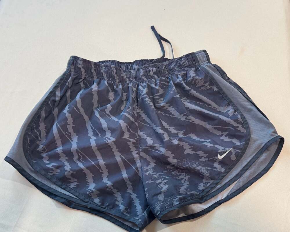 Nike Dri-FIT Running Shorts Gray Animal Print Athletic Gym Y2K Activewear